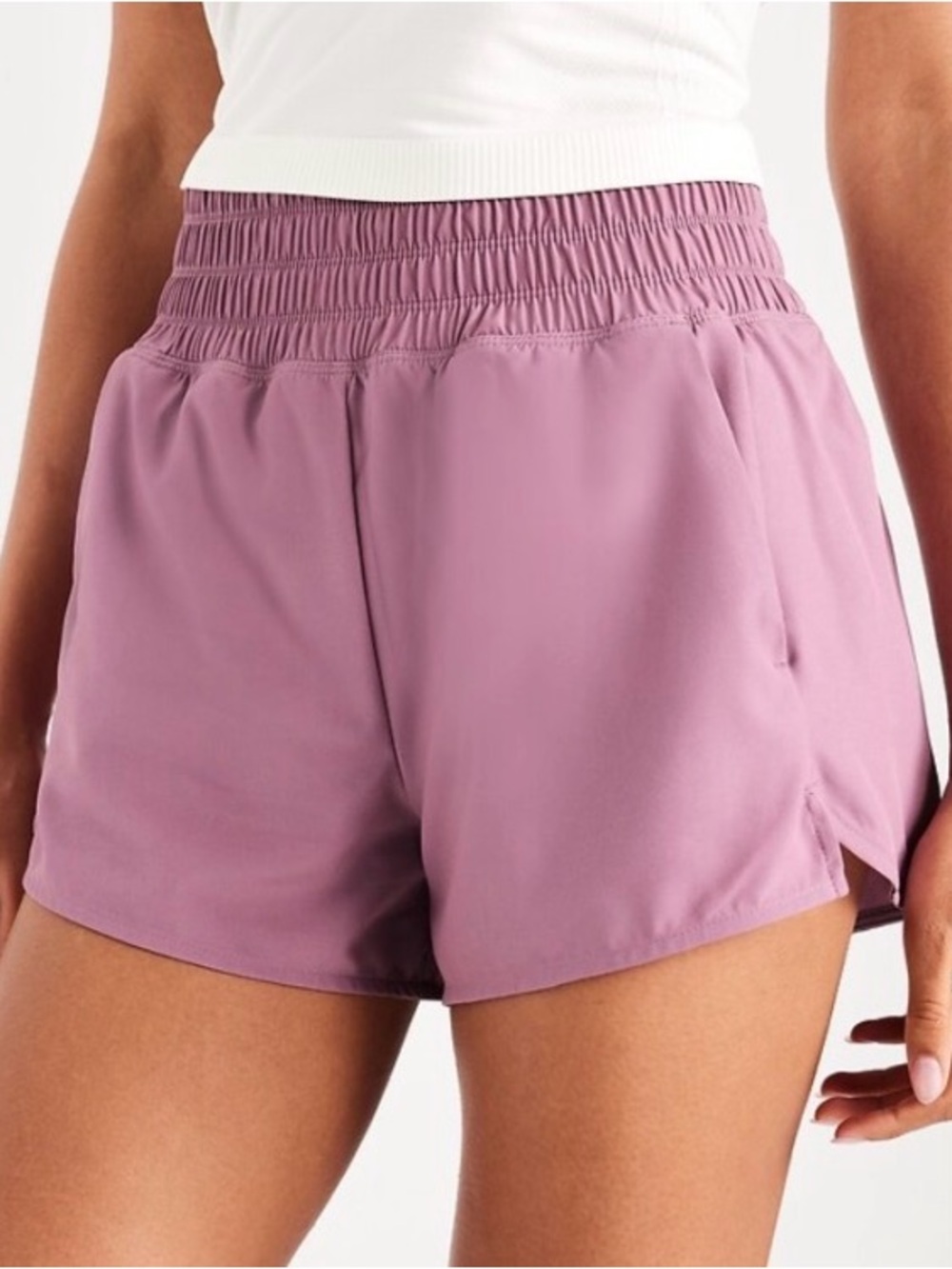 ON Active Women’s Crinkle High Waisted Running Short - Dusty Rose